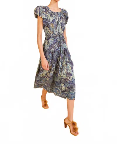 Ulla Johnson Abigail Botanical Cotton Midi Dress In Portofino
