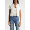 Ulla Johnson Abriana Eyelet Knit Cardigan In Ivory In Brown