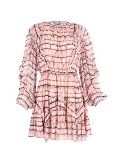 Pre-owned Ulla Johnson Abstract-pattern A-line Mini Dress In Pink