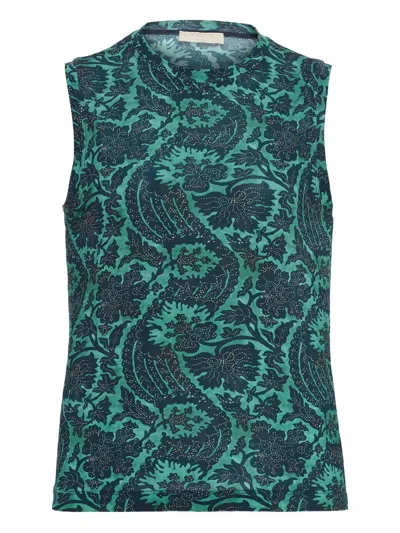 Ulla Johnson Abstract-print Sleeveless Midi Day Dress In Green