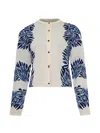 Ulla Johnson Abstract-patterned Button-up Cardigan In White