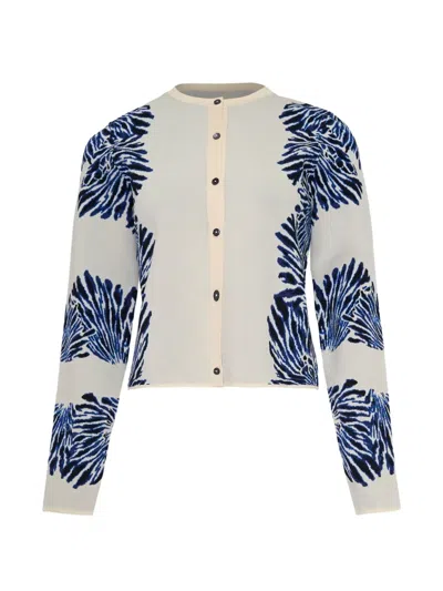 Ulla Johnson Abstract-patterned Button-up Cardigan In White