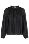 Ulla Johnson Ada Puff-sleeve Jacquard Blouse In Black