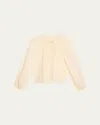 Ulla Johnson Ada Dot Tie-neck Blouse In Pristine