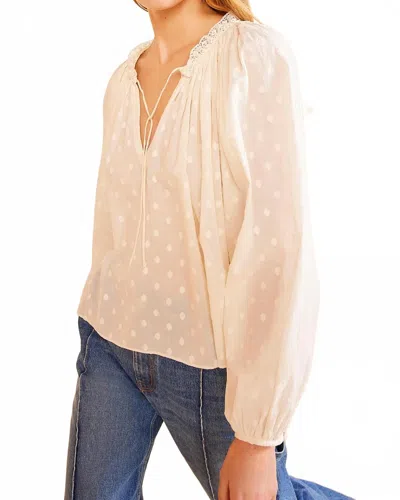 Ulla Johnson Ada Long Sleve V-neck Blouse In Pristine