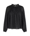 Ulla Johnson Ada Puff-sleeve Jacquard Blouse In Black