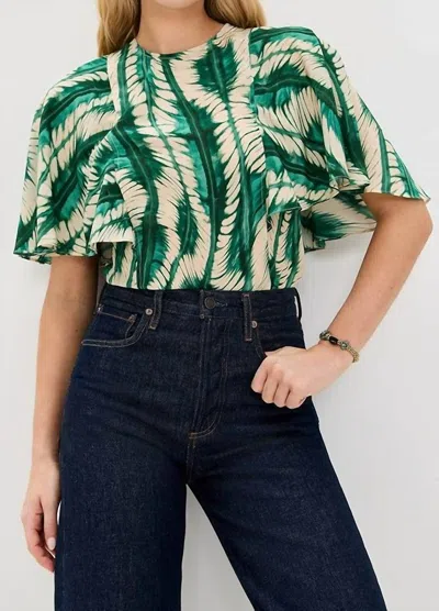 ULLA JOHNSON ADA SHORT SLEEVE TOP IN ACACIA