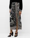 Ulla Johnson Adara Embellished Silk-blend Midi Skirt In Obsidian