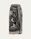 Ulla Johnson Adara Embellished Silk-blend Midi Skirt In Obsidian