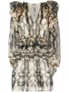 Ulla Johnson Adelaide Puff-sleeve Silk Organza Mini Dress In Neutrals