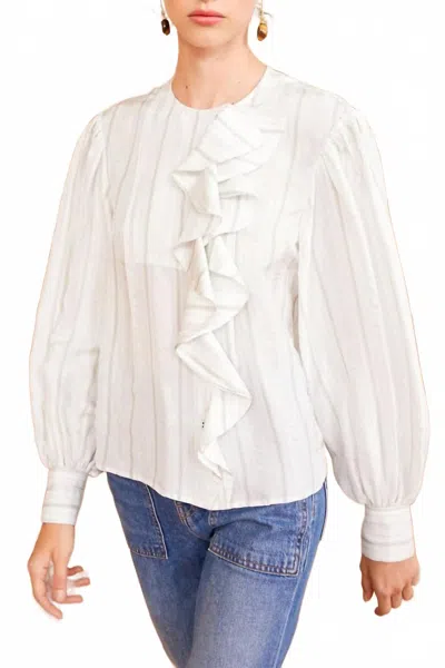 Ulla Johnson Adelaide Blouse In Chalk In White