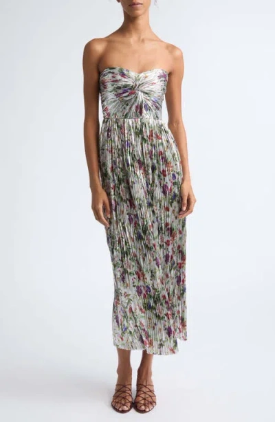 Ulla Johnson Adelaide Strapless Pleated Dress In Multi