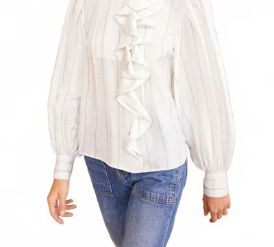 Ulla Johnson Adelaide Striped Shirt Blouse In Chalk In White