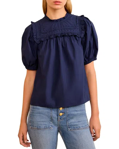 Ulla Johnson Adeline Puff Sleeve Top In Blue