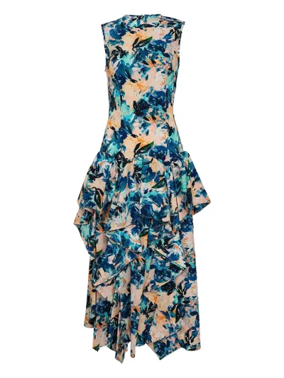 Ulla Johnson Adeline Ruffled Floral-print Asymmetric Dress In Multi