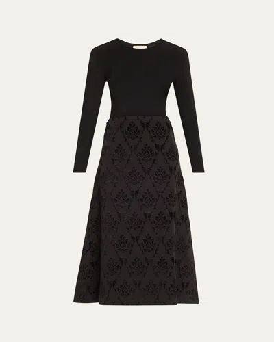 Ulla Johnson Adita Long-sleeve Maxi Dress In Noir