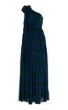 Ulla Johnson Adona Ruffled Silk Gown In Navy