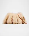 Ulla Johnson Adria Mini Pleated Wave Shearling Crossbody Bag In Brown