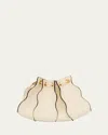 Ulla Johnson Adria Pleated Wave Leather Wristlet In Cowrie