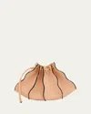 Ulla Johnson Adria Pleated Wave Leather Wristlet In Rosette