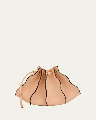 Ulla Johnson Adria Pleated Wave Leather Wristlet In Pink
