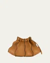 Ulla Johnson Adria Pleated Wave Leather Wristlet In Brown