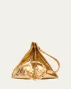 Ulla Johnson Adria Pleated Wave Snakeskin-embossed Pochette Bag In Gold Python