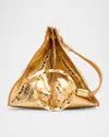 Ulla Johnson Adria Pleated Wave Snakeskin-embossed Pochette Bag In Gold Python