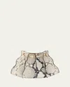 Ulla Johnson Adria Pleated Wave Snakeskin-embossed Wristlet