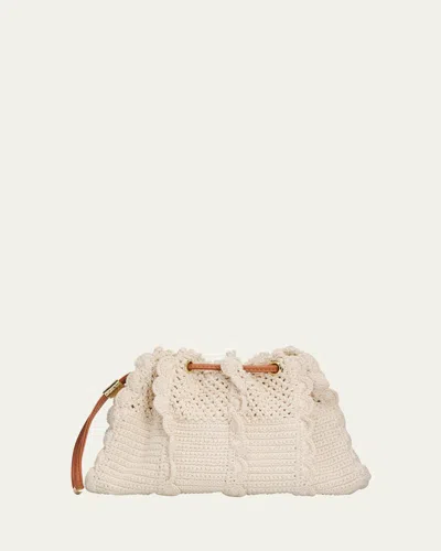 Ulla Johnson Adria Small Wavy Crochet Crossbody Bag In Neutral