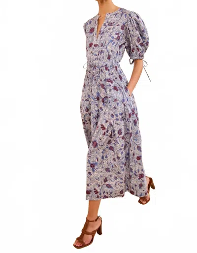 Ulla Johnson Adriana Cotton Midi Dress In Gardenia In Purple