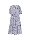 Ulla Johnson Adriana Short Sleeve Cotton Dress Gardenia In Blue