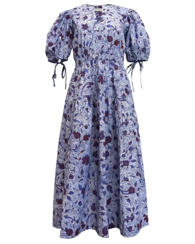 Ulla Johnson Adriana Short Sleeve Dress In Blue