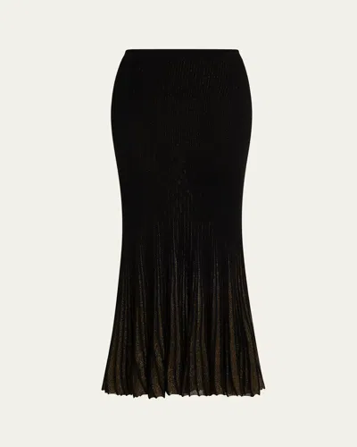 Ulla Johnson Adriel Pleated Ruffle Long-sleeve Button-down Top In Black