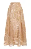 Ulla Johnson Adrienna Metallic Silk-organza Maxi Skirt In Gold