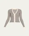 Ulla Johnson Aeris Striped Cashmere Cardigan In Noir Stripe