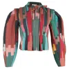 Ulla Johnson Afia Ikat Puff Sleeve Jacket In Multicolor Cotton In Multi