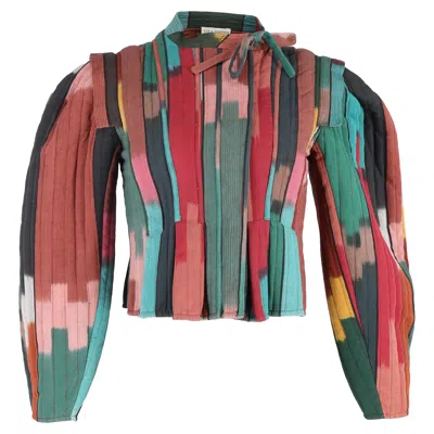 Ulla Johnson Afia Ikat Puff Sleeve Jacket In Multicolor Cotton