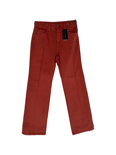 Pre-owned Ulla Johnson Agatha Horsebit-accent Jeans In Red