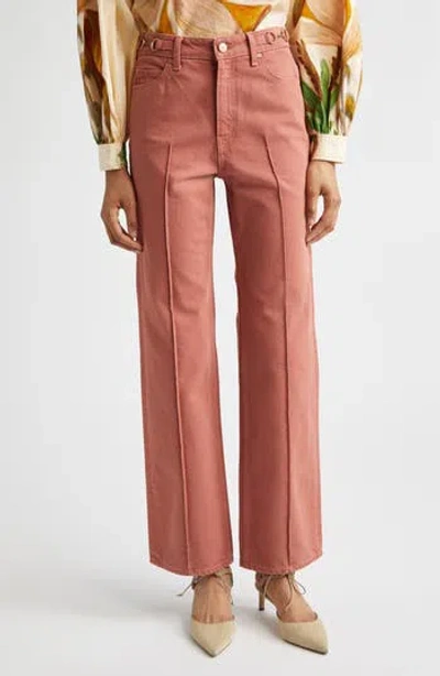 Ulla Johnson Agatha Mid Rise Straight Leg Jeans In Pink