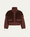 Ulla Johnson Aidan Teddy Fleece Jacket Onyx In Brown