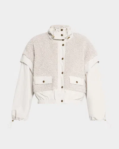 Ulla Johnson Aidan Teddy Fleece Jacket In Gray
