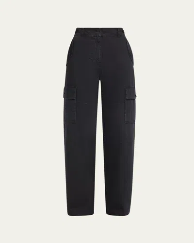Ulla Johnson Aiden Mid-rise Cargo Pants In Black