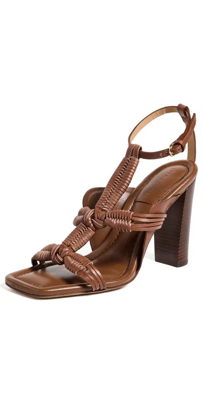 Ulla Johnson Aiko Macrame High Heels Chestnut In Brown