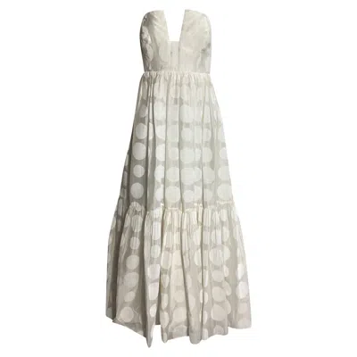 Ulla Johnson Aimie Polka-dot Maxi Dress In White Cotton