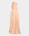 Ulla Johnson Aisha Asymmetric Silk Chiffon Gown In Neutral
