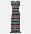 Ulla Johnson Ajak Ruffled Striped Ribbed-knit Midi Dress In Multi