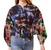 Ulla Johnson Alair Belted Printed Puff-sleeve Jacket In Pink