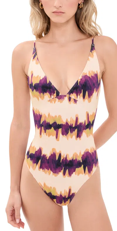 Ulla Johnson Alba Deep V Maillot One Piece Quarry