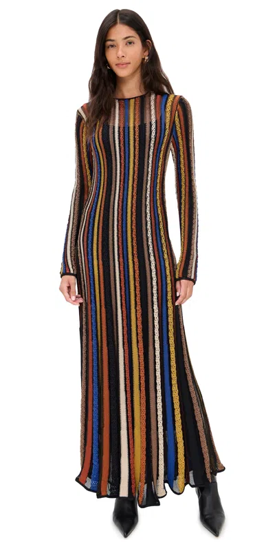 Ulla Johnson Albie Knit Long Sleeve Knit Dress Zoisite In Multi